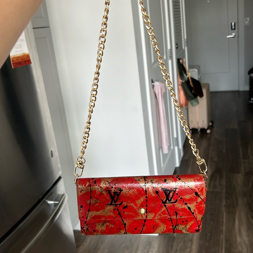 Louis Vuitton Monogram  Porte Tresor International Long Wallet/abstract painted